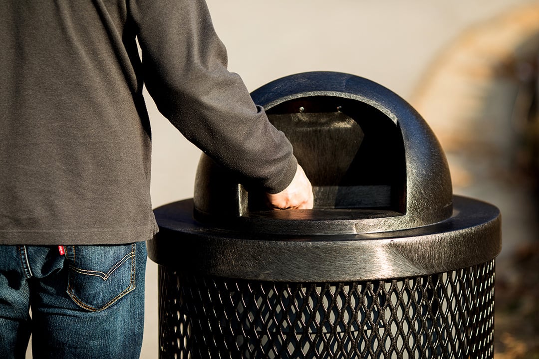 Carrollton-GA-Standard Trash Receptacle-Dome Top-View 01-Web
