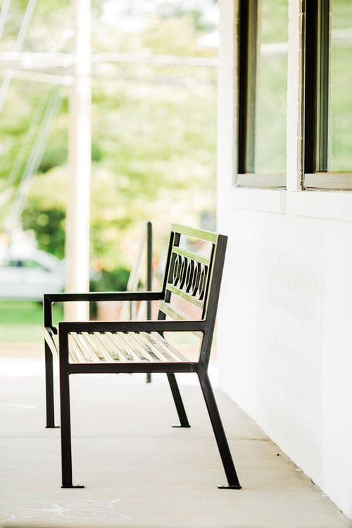 Neva Lomason Memorial Library-GA-Biscayne Bench with Back-B6WBBC-View 219-Web