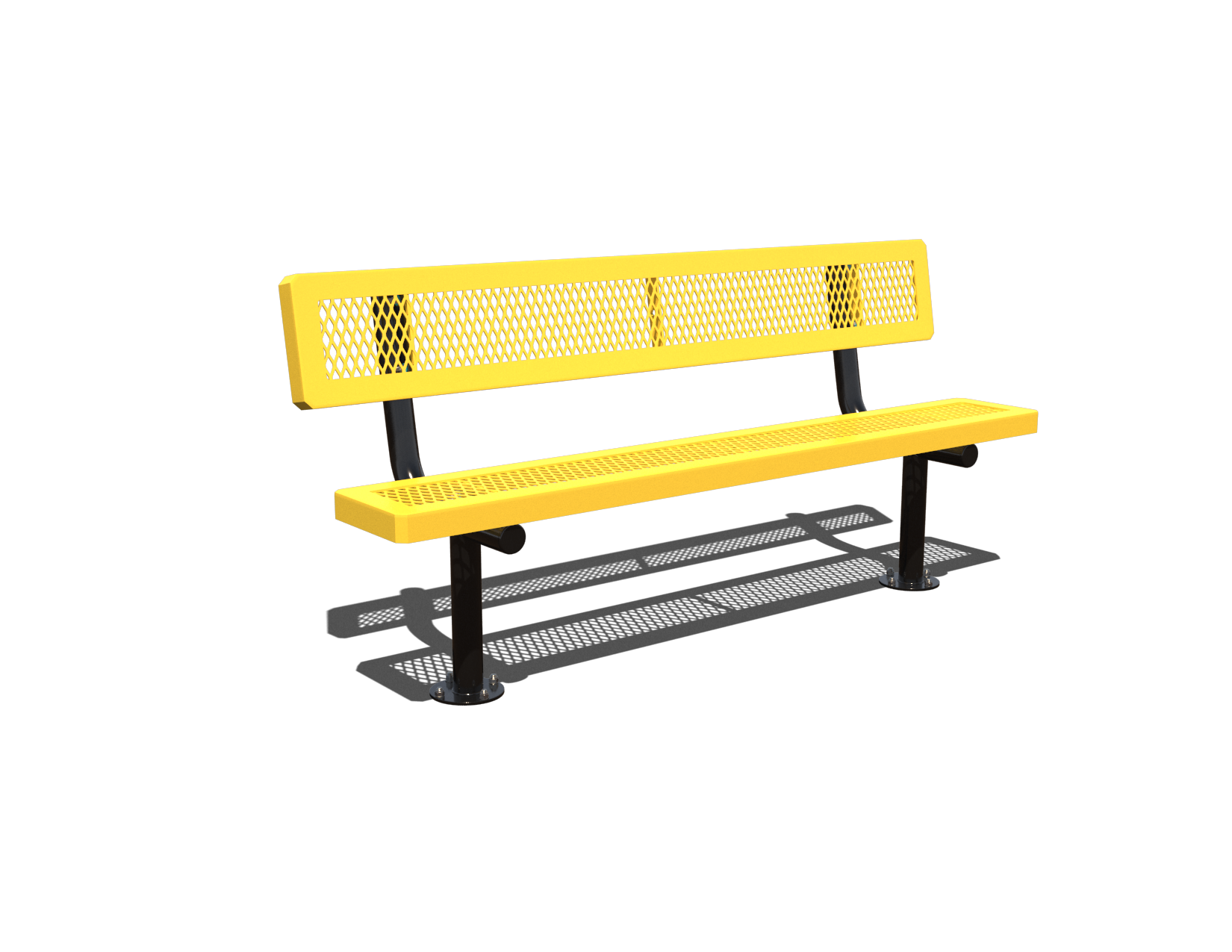 Yellow bench with back 