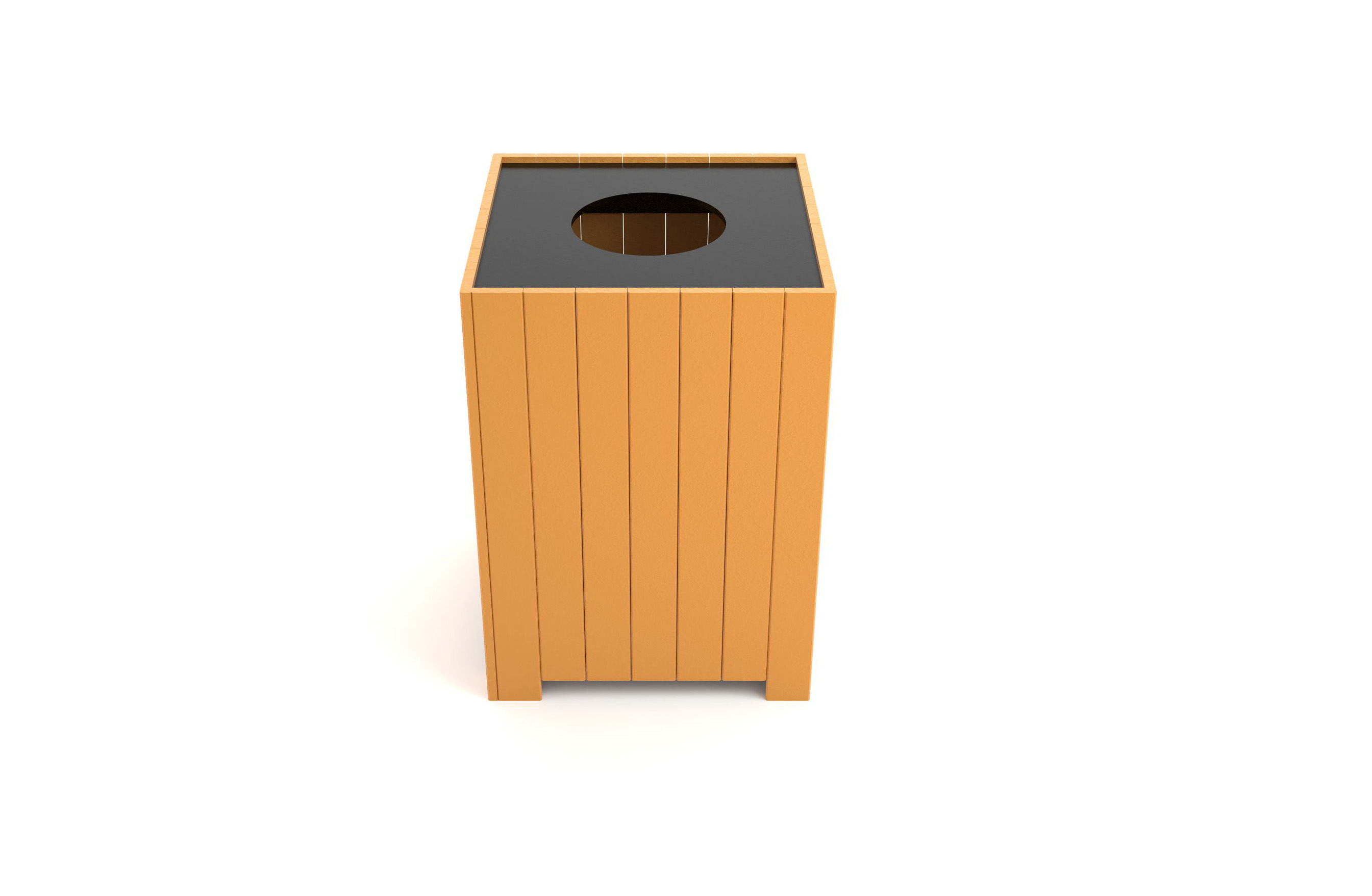 Square Recycled Trash Receptacle